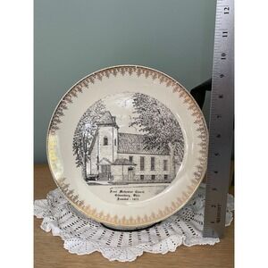 Vintage Rhythm by Homer Laughlin Plate "First Methodist Church Gibsonburg Ohio"